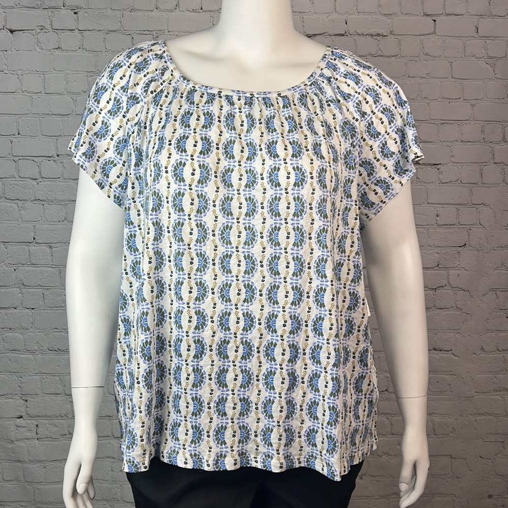 Style & Co Printed Knit Pleat-Neck Knit Top Plus Size 3X - Picture 2 of 5